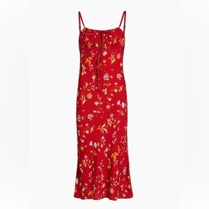 Reformation Camira Crepe Midi-Dress in Borsa Floral Red | Size 0
